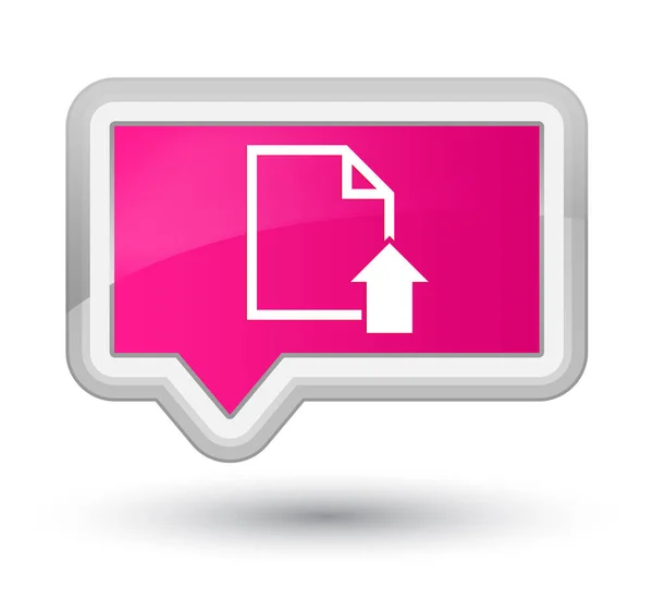 Sube el icono del documento botón principal de banner rosa — Foto de Stock