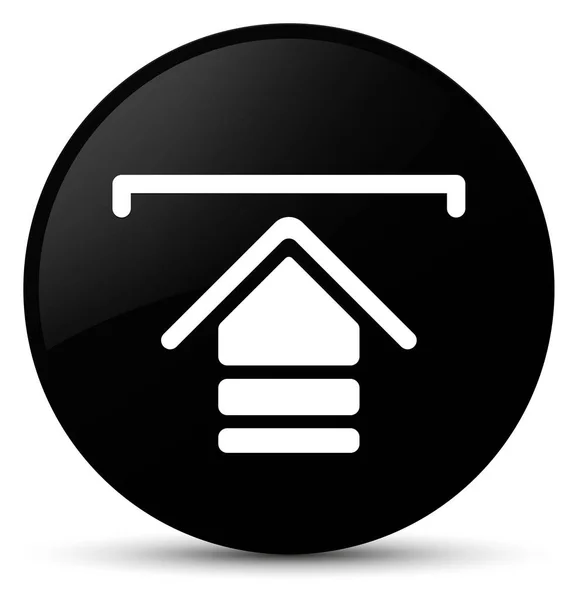Zwarte ronde knop pictogram uploaden — Stockfoto