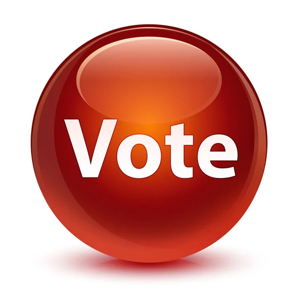 Vote botão redondo marrom vítreo — Fotografia de Stock