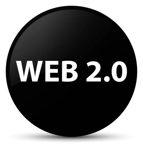 Web 2.0 czarny okrągły przycisk — Zdjęcie stockowe