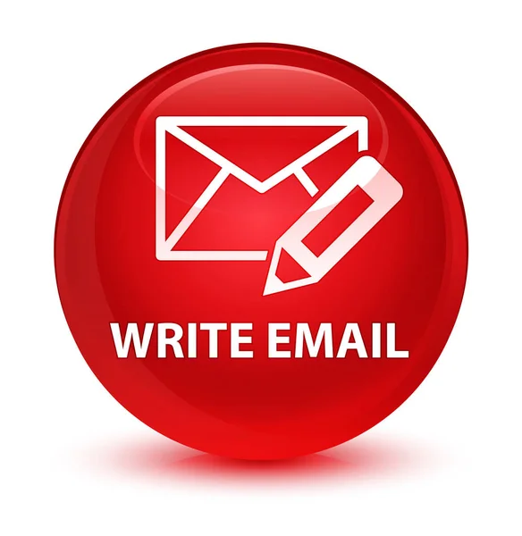 E-posta camsı kırmızı yuvarlak düğmesini yazmak — Stok fotoğraf