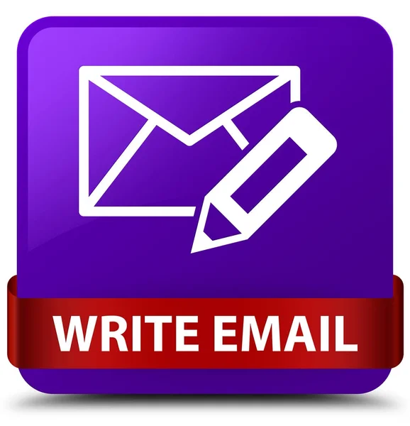Write email purple square button red ribbon in middle