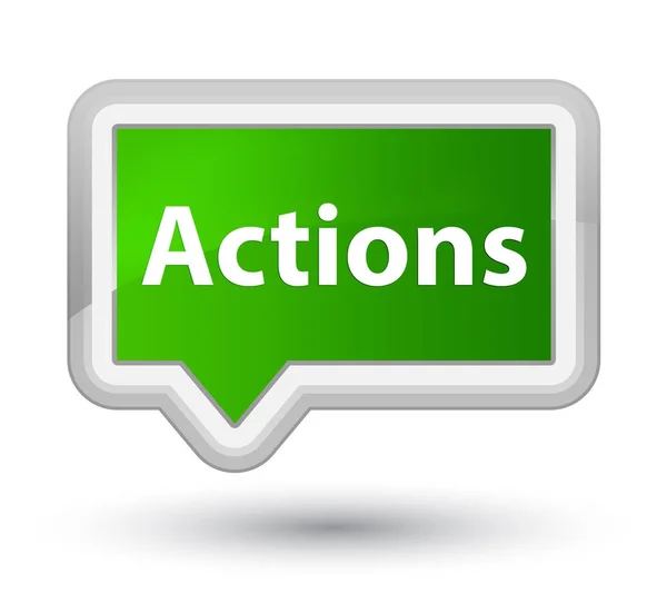 Ações botão bandeira verde principal — Fotografia de Stock