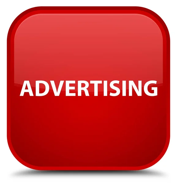 Reklám speciális piros négyzet gomb — Stock Fotó