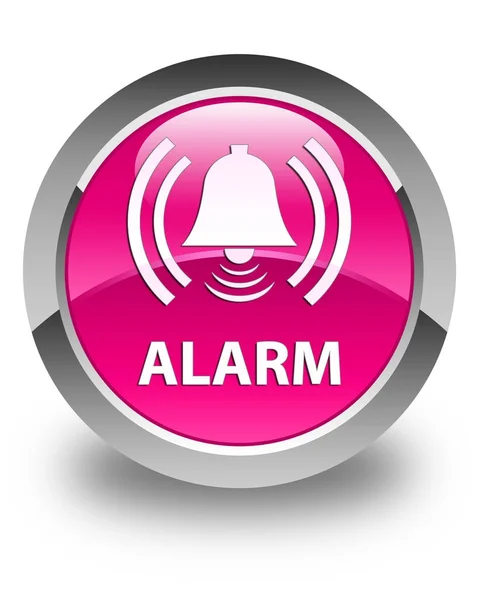 Будильник (значок колокольчика) глянцевая розовая круглая кнопка — стоковое фото