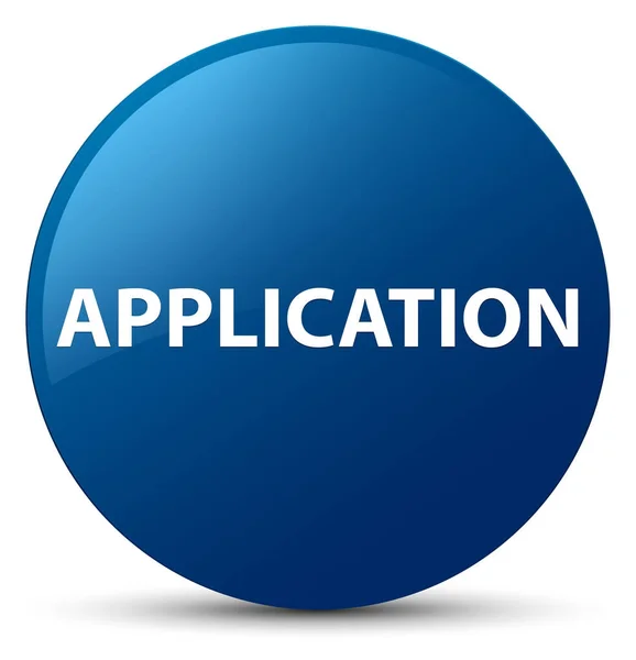 Application blue round button — Stock Photo, Image