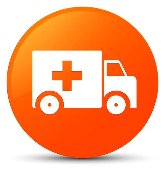 Ambulance icon orange round button — Stock Photo, Image
