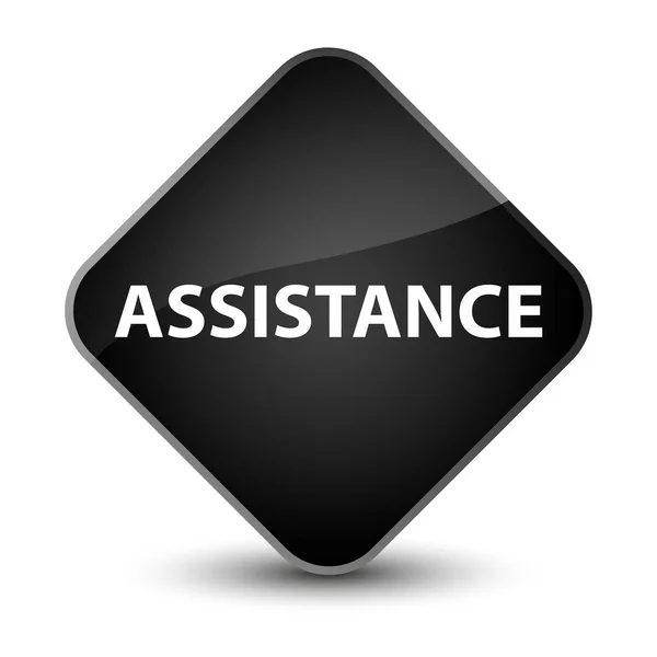 Assistance elegant black diamond button — Stock Photo, Image