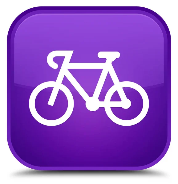 Bicycle icon special purple square button — Stock Photo, Image