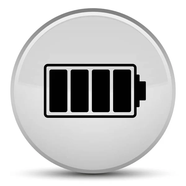 Batterie-Symbol spezielle weiße runde Taste — Stockfoto