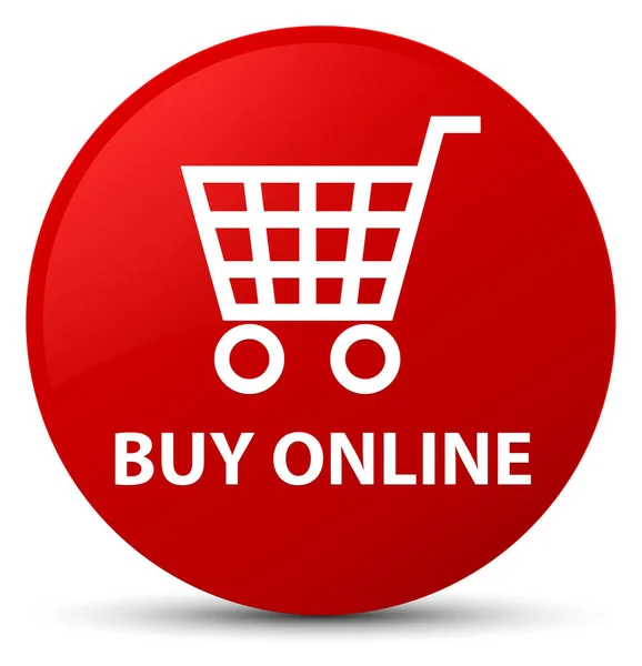Buy online red round button — Stock Photo, Image