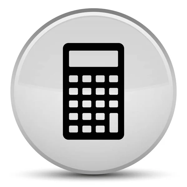 Calculator icon special white round button — Stock Photo, Image