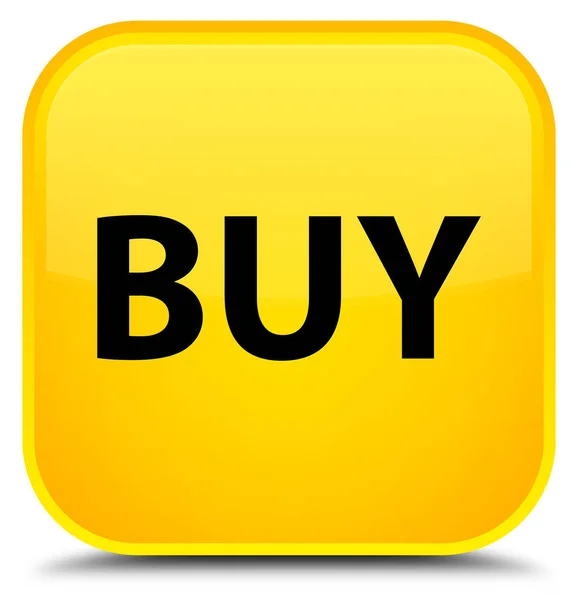 Köpa speciella gula fyrkantiga knappen — Stockfoto