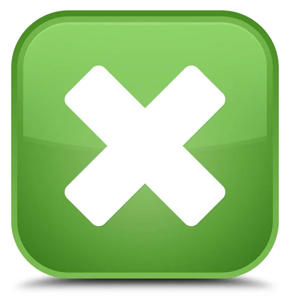Annulla icona speciale pulsante quadrato verde morbido — Foto Stock