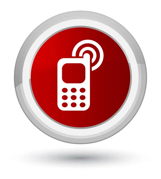 Handy klingelt Symbol Prime roten runden Knopf — Stockfoto
