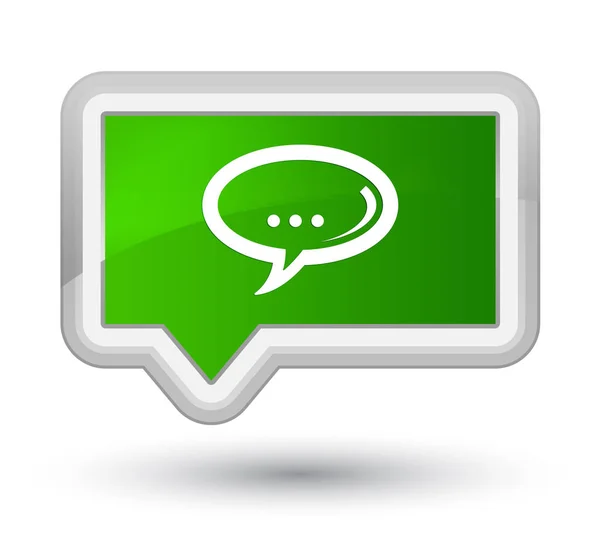 Chat icon prime green banner button — Stock Photo, Image