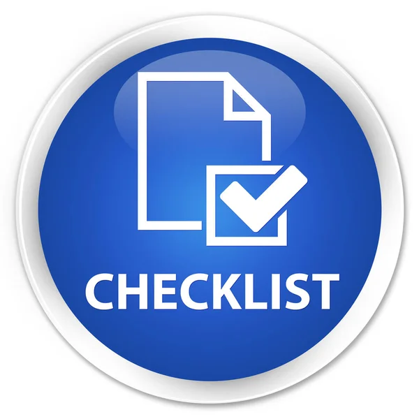 Checklist premium blue round button — Stock Photo, Image