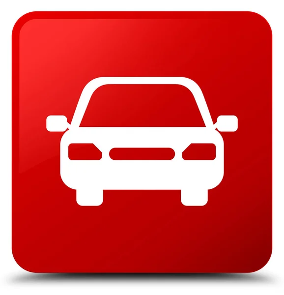 Car icon red square button — Stock Photo, Image