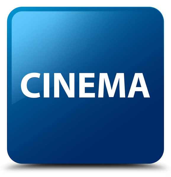 Cinema isolated on blue square button abstract illustration
