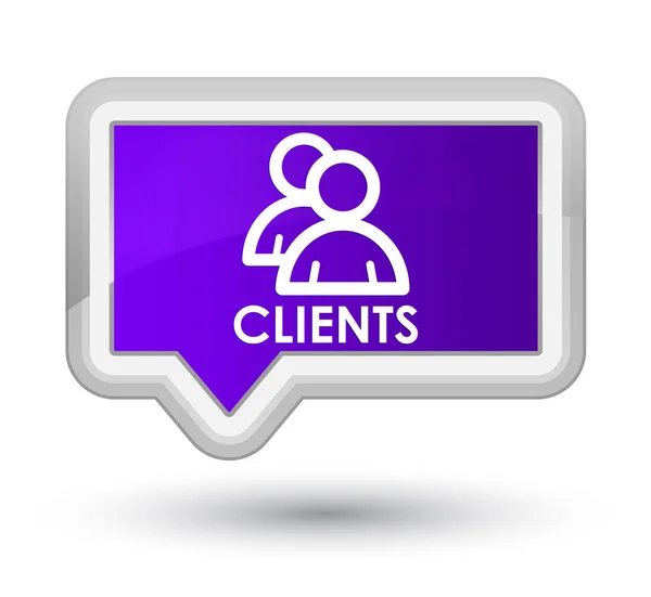Botón de banner púrpura de los clientes (icono de grupo) — Foto de Stock