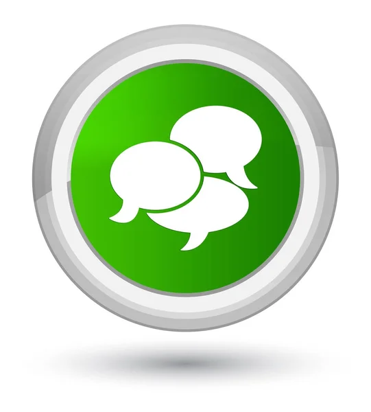 Comments icon prime green round button — Stock Photo, Image
