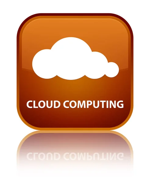 Cloud computing speciale pulsante quadrato marrone — Foto Stock