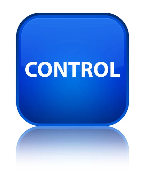 Controle especial botão quadrado azul — Fotografia de Stock