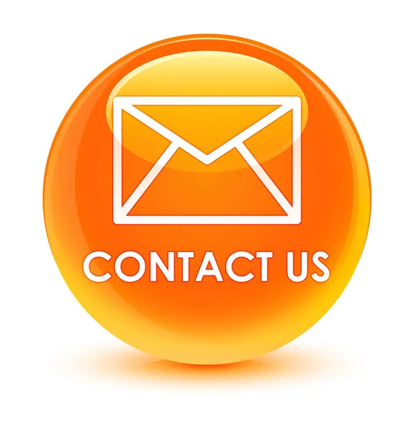 Contact us (email icon) glassy orange round button — Stock Photo, Image