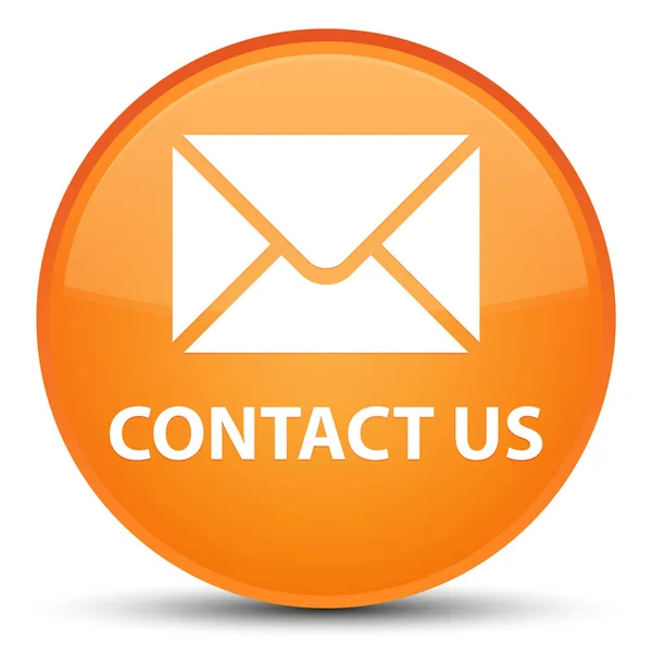 Зв'язатися з нами (іконка електронної пошти) спеціальна помаранчева кругла кнопка — стокове фото