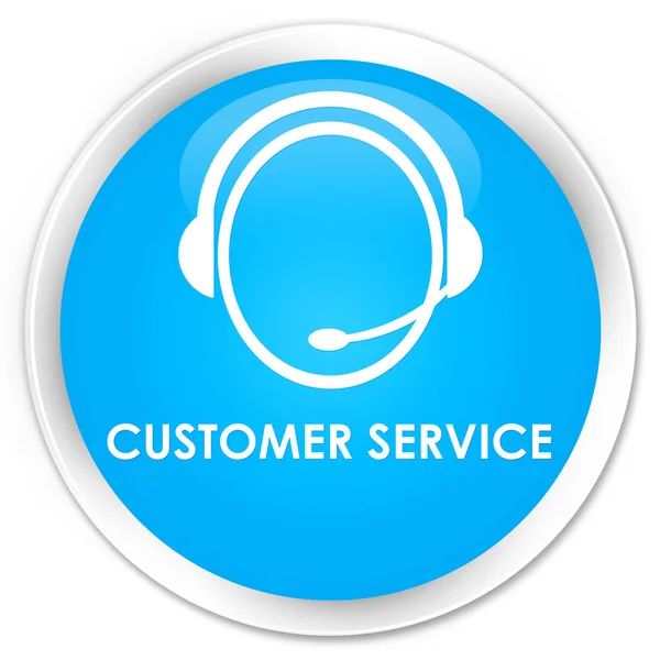 Customer service (customer care icon) premium cyan blue round bu — Stock Photo, Image