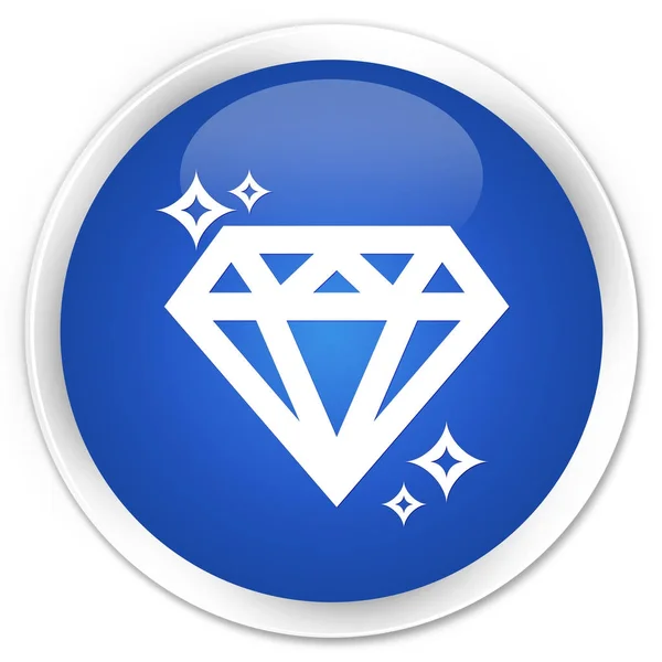 Diamond icon premium blue round button — Stock Photo, Image