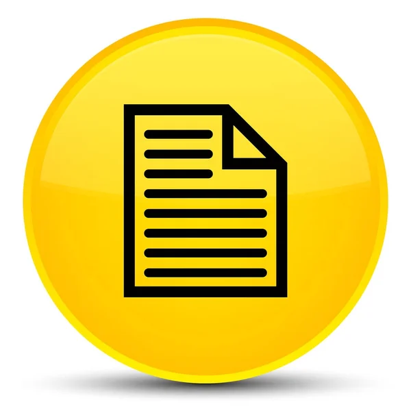 Belge sayfa simgesini özel sarı yuvarlak düğmesi — Stok fotoğraf