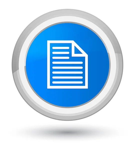 Icono de la página del documento botón redondo azul cian primo — Foto de Stock