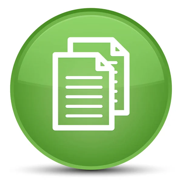Documentos icono especial botón redondo verde suave — Foto de Stock
