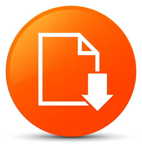 Download document icon orange round button — Stock Photo, Image