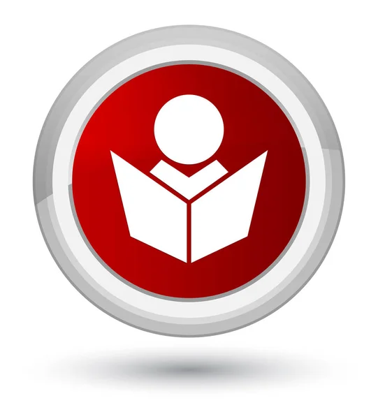 E-Learning ikonu hlavní červené kulaté tlačítko — Stock fotografie