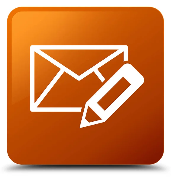 Editar icono de correo electrónico marrón botón cuadrado — Foto de Stock