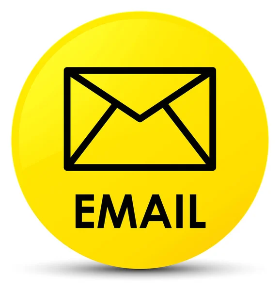 电子邮件黄色圆形按钮 — 图库照片