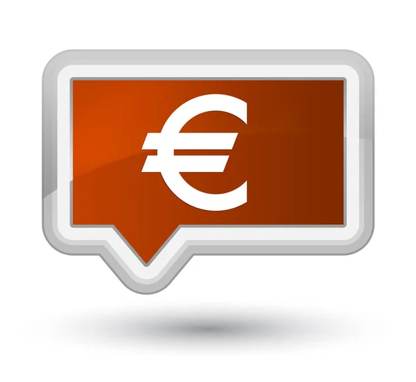 Euro teken pictogram prime bruin banner knop — Stockfoto