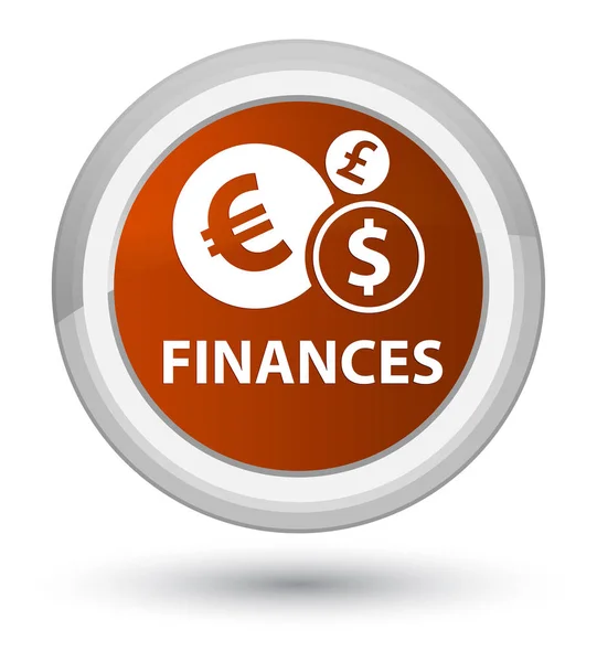 Finance (symbol) prvotní hnědé kulaté tlačítko — Stock fotografie