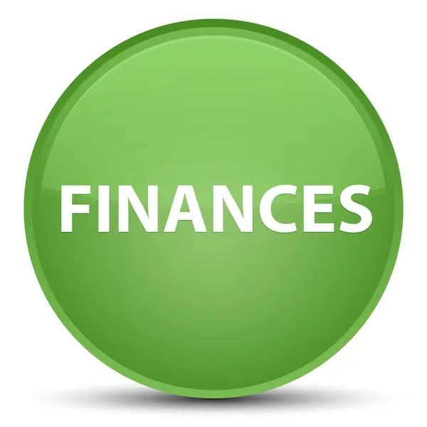 Finances special soft green round button — Stock Photo, Image