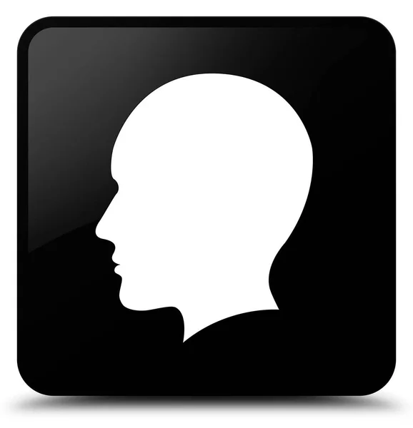 Head men face icon black square button — Stock Photo, Image