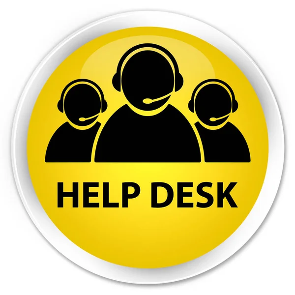 Help desk (customer care team icon) premium yellow round button — Stock Photo, Image