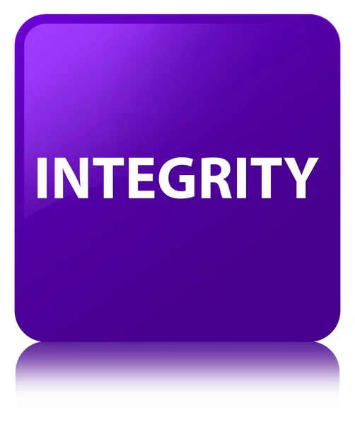 Integrity purple square button — Stock Photo, Image