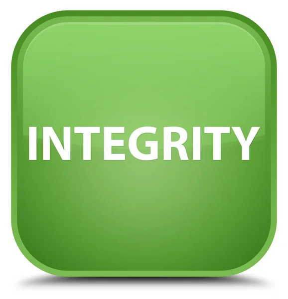 Speciální měkké zelené čtvercové tlačítko integrita — Stock fotografie