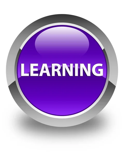 Learning glossy purple round button — Stock Photo, Image