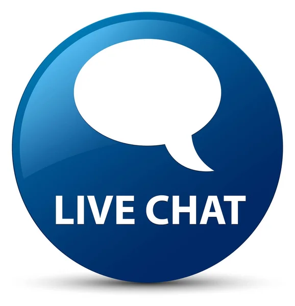 Chat en vivo azul botón redondo —  Fotos de Stock