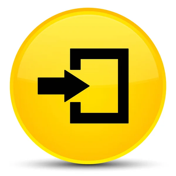 Піктограма входу спеціальна жовта кругла кнопка — стокове фото