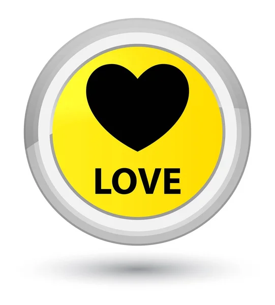 Bouton rond jaune Love prime — Photo