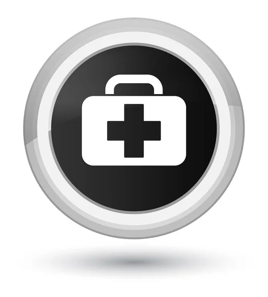Піктограма медичної сумки просто чорна кругла кнопка — стокове фото